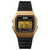 SKMEI 1412 DORADO – Reloj Digital para Mujer, Retro, Resistente al Agua y Funcional