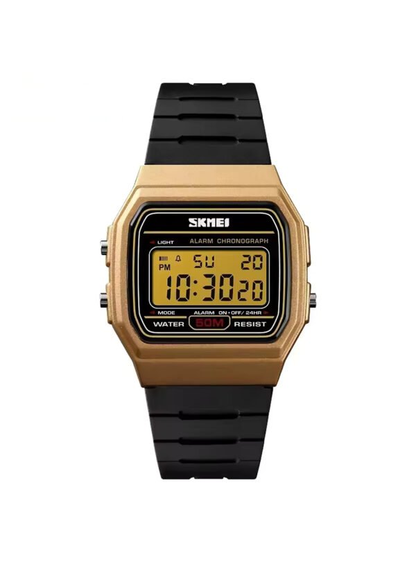 SKMEI 1412 DORADO – Reloj Digital para Mujer, Retro, Resistente al Agua y Funcional