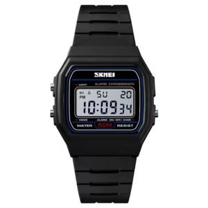 SKMEI 1412 NEGRO – Reloj Digital para Mujer, Retro, Resistente al Agua y Funcional