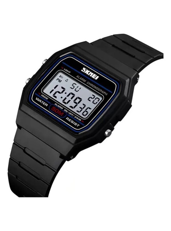 SKMEI 1412 NEGRO – Reloj Digital para Mujer, Retro, Resistente al Agua y Funcional - Imagen 2